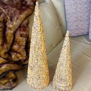 2 Christmas glitter trees 18in and 24in